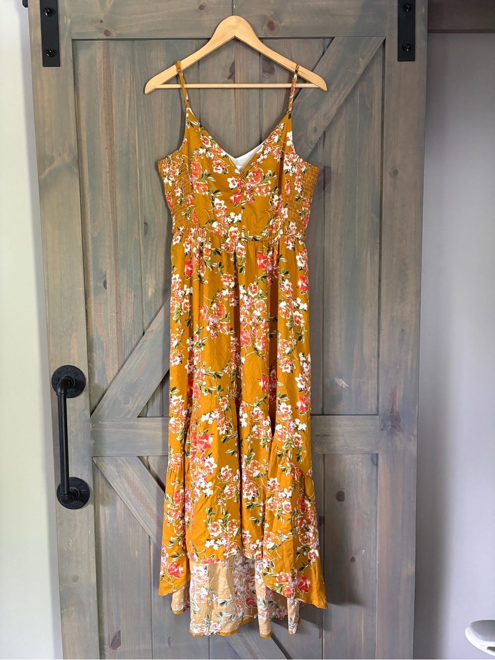 Evereve Mustard Floral Maxi Dress